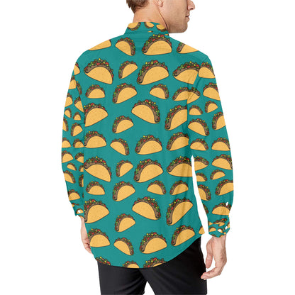 Taco Pattern Print Design TC07 Men's Long Sleeve Shirt