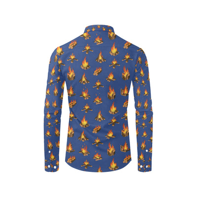 Campfire Pattern Print Design 03 Men's Long Sleeve Shirt