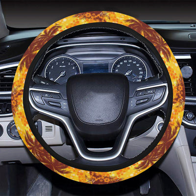Palm Tree Pattern Print Design PT012 Steering Wheel Cover with Elastic Edge