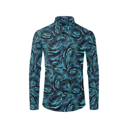 Camellia Pattern Print Design CM04 Men's Long Sleeve Shirt