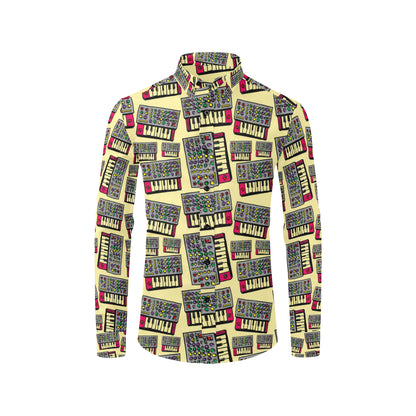 Synthesizer Pattern Print Design 01 Men's Long Sleeve Shirt