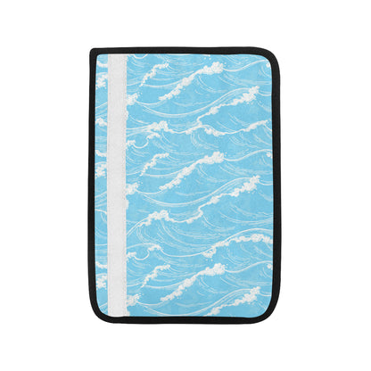 Ocean Wave Pattern Print Design A01 Car Seat Belt Cover