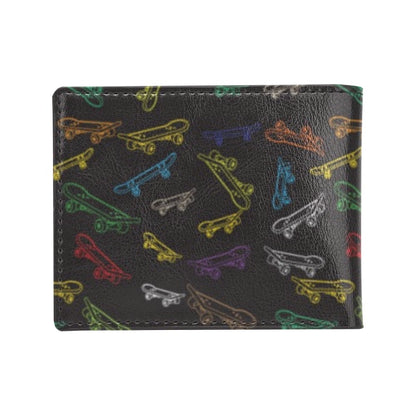 Skateboard Print Design LKS301 Men's ID Card Wallet