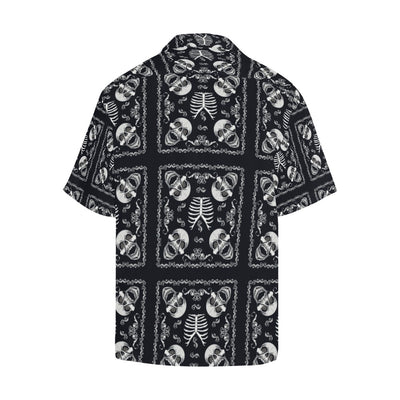 Bandana Skull Black White Print Design LKS306 Men's Hawaiian Shirt