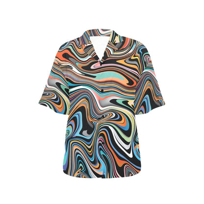 Liquid Pattern Print Design 02 Women's Hawaiian Shirt