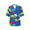 Shark Color Pattern Women's Hawaiian Shirt