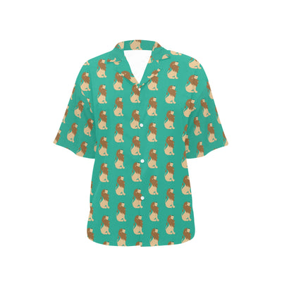 Lion Pattern Print Design 02 Women's Hawaiian Shirt