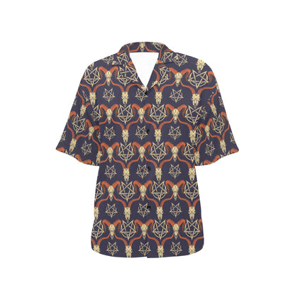 Buffalo Head Print Design LKS403 Women's Hawaiian Shirt