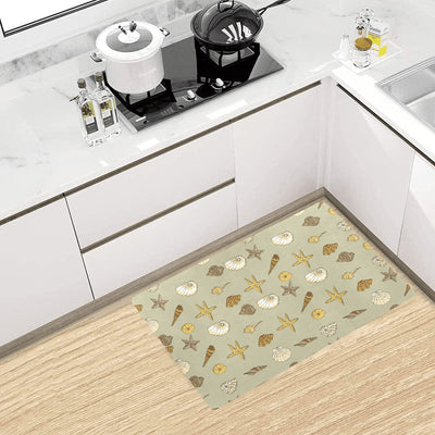 Seashell Beach Print Design LKS303 Kitchen Mat