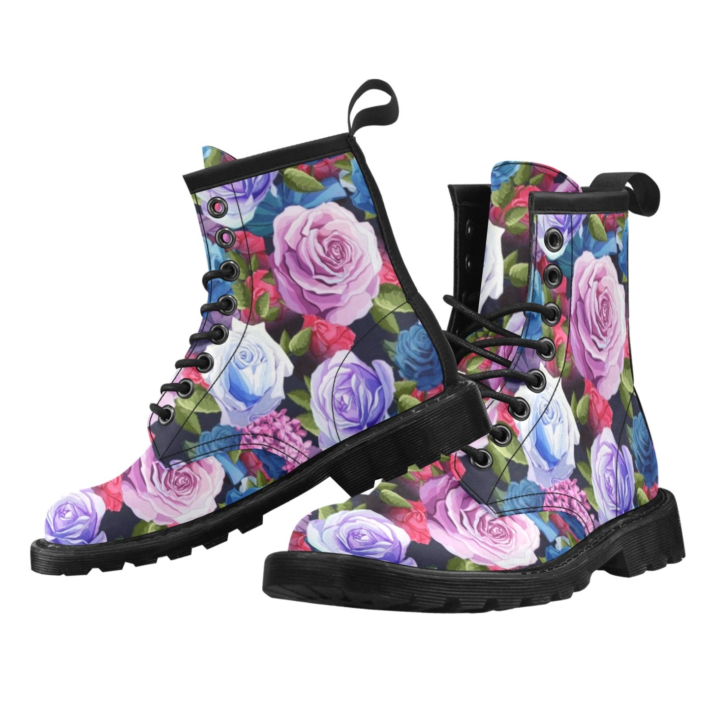 Rose Pattern Print Design RO09 Women's Boots