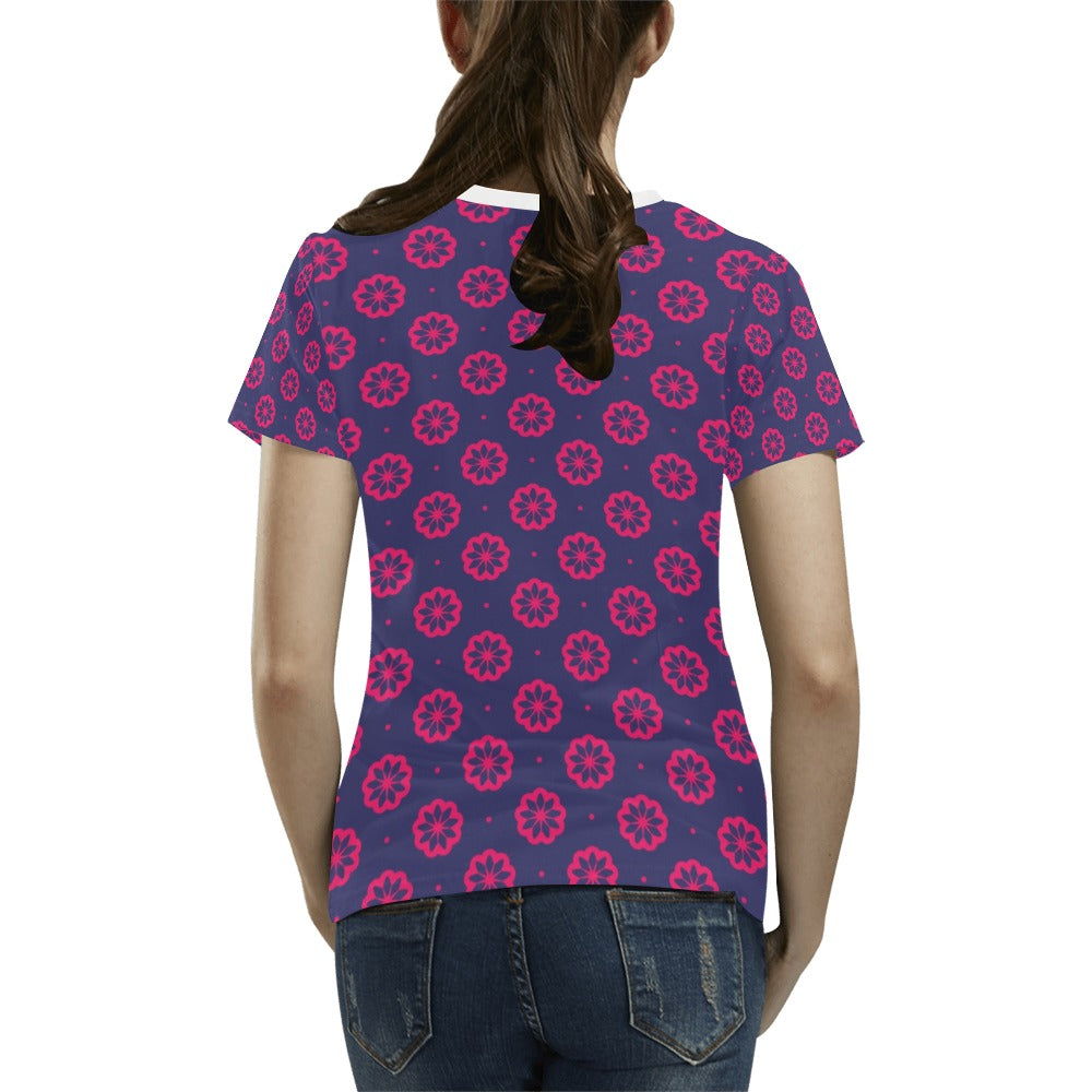 Water Lily Print Design LKS301 Women's  T-shirt