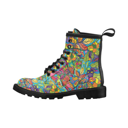Psychedelic Trippy Flower Print Women's Boots