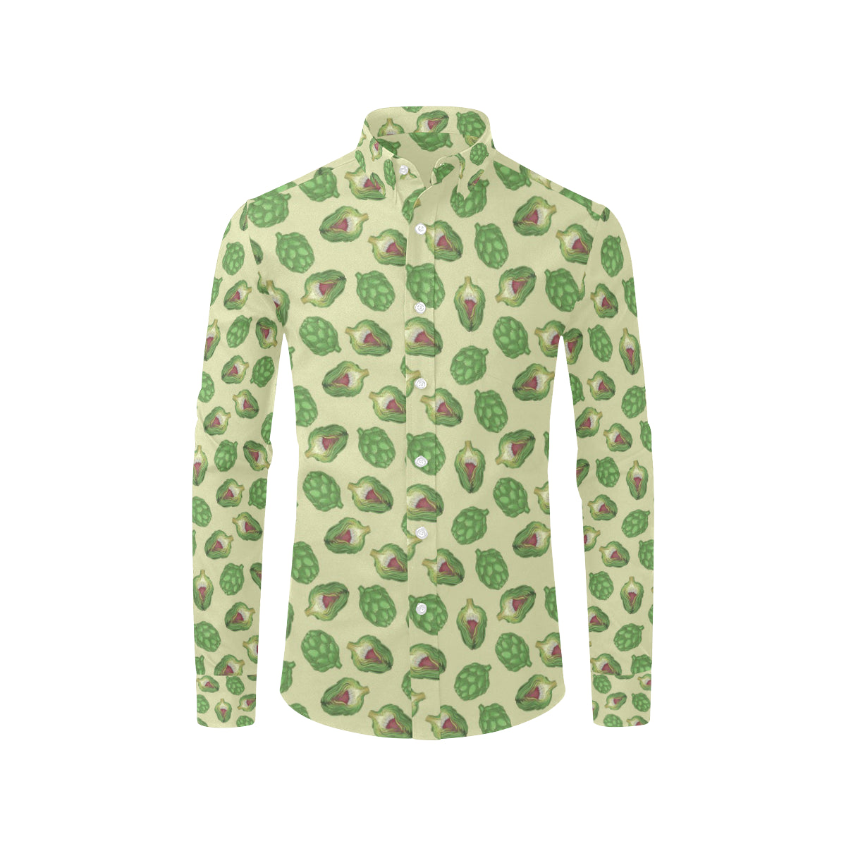 Artichoke Pattern Print Design 03 Men's Long Sleeve Shirt