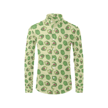 Artichoke Pattern Print Design 03 Men's Long Sleeve Shirt