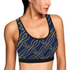 Nautical Anchor Rope  Pattern Sports Bra