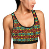 Kente Red Design African Print Sports Bra