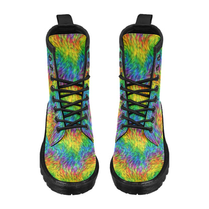 Rainbow Fur Design Print Women's Boots