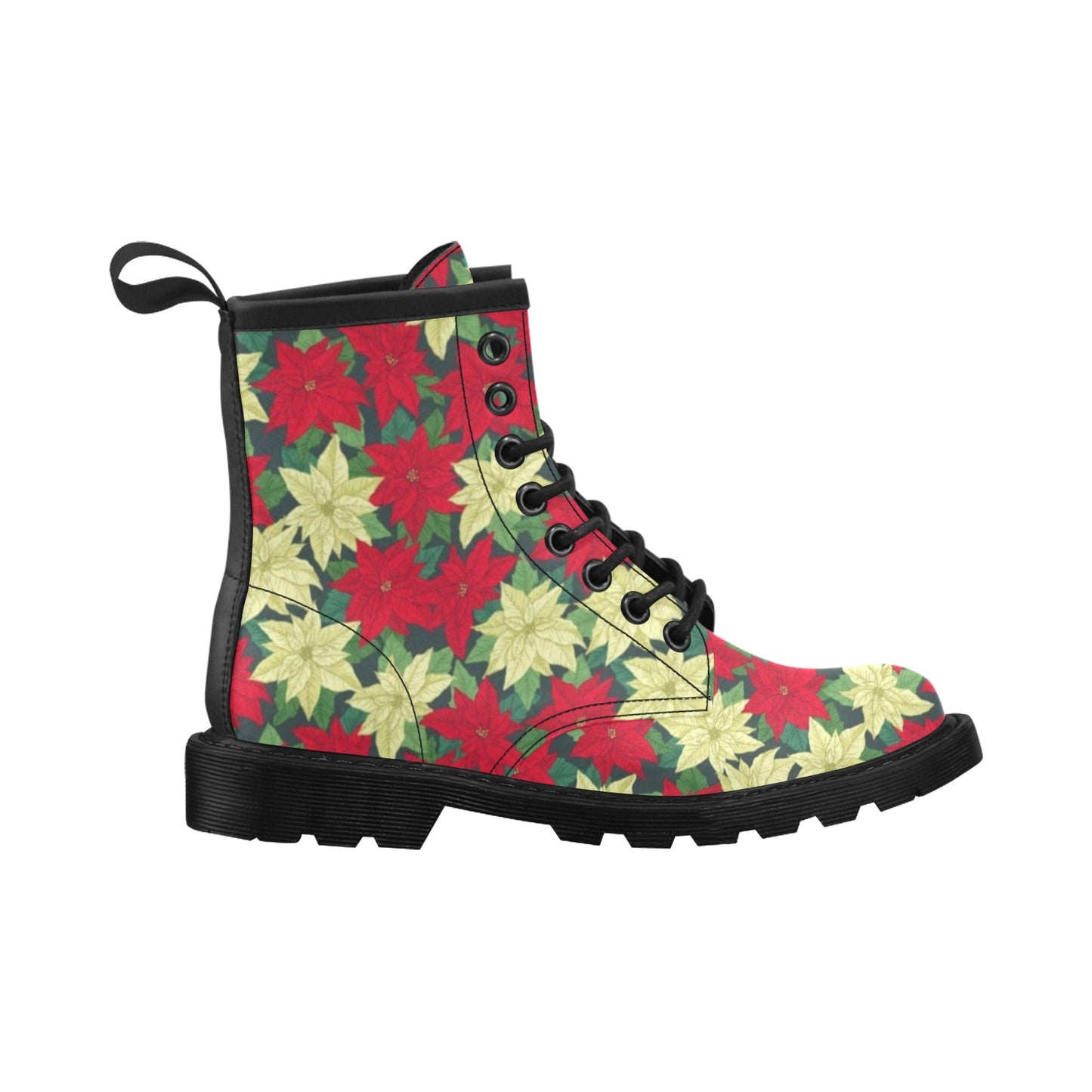 Poinsettia Pattern Print Design POT06 Women's Boots