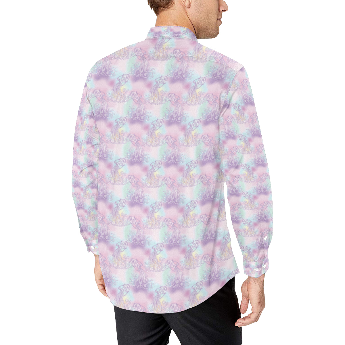 Aquarius Zodiac Pattern Print Design 01 Men's Long Sleeve Shirt