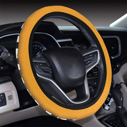 Checkered Pattern Print Design 01 Steering Wheel Cover with Elastic Edge