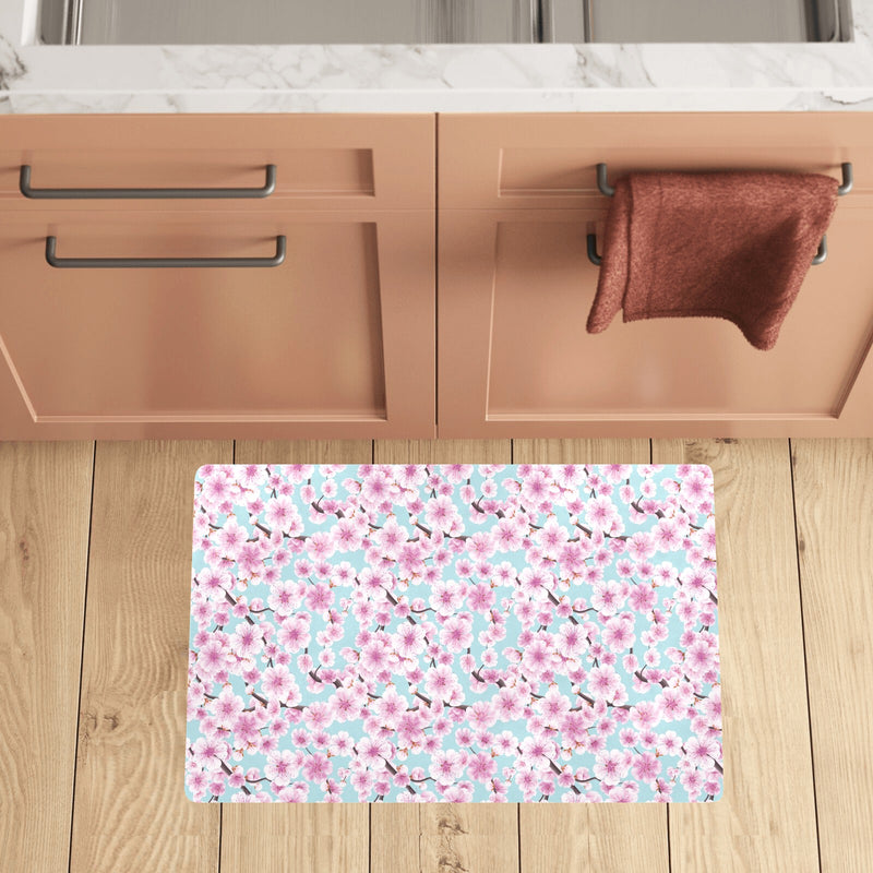 Cherry Blossom Pattern Print Design 01 Kitchen Mat