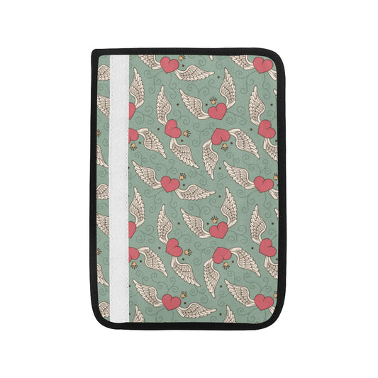 Angel Wings Heart Design Themed Print Car Seat Belt Cover