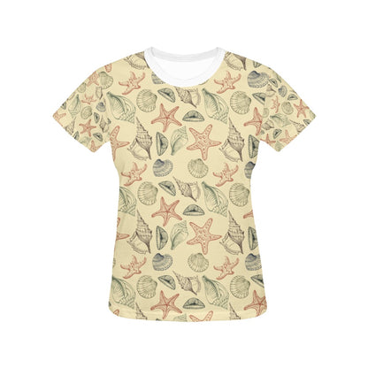 Seashell Print Design LKS305 Women's  T-shirt