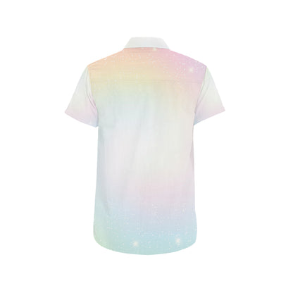 Nebula Pattern Print Design A02 Men's Short Sleeve Button Up Shirt