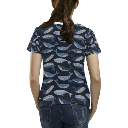 Whale Print Design LKS301 Women's  T-shirt