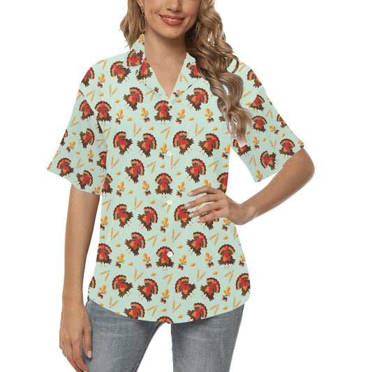 Thanksgiving Print Design LKS309 Women's Hawaiian Shirt