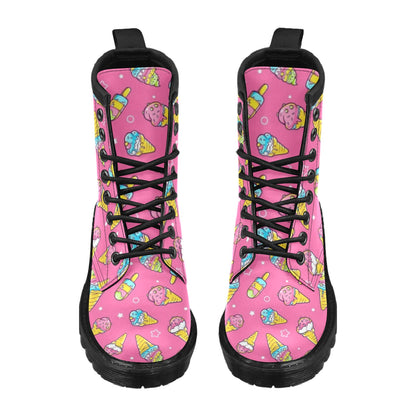Ice Cream Pattern Print Design IC04 Women's Boots