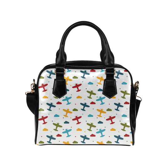 Airplane Pattern Print Design 06 Shoulder Handbag