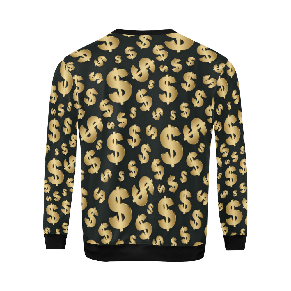 Dollar Pattern Print Design DO04 Men Long Sleeve Sweatshirt