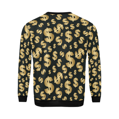 Dollar Pattern Print Design DO04 Men Long Sleeve Sweatshirt