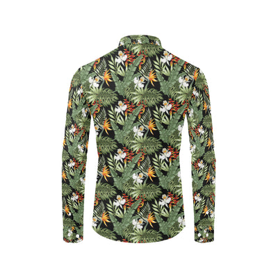 Bird Of Paradise Pattern Print Design 02 Men's Long Sleeve Shirt