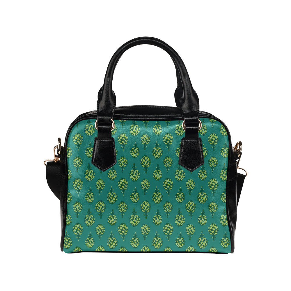 Artichoke Pattern Print Design 04 Shoulder Handbag