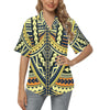 Polynesian Tattoo Print Women's Hawaiian Shirt