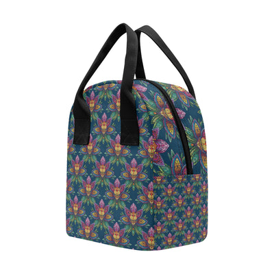 lotus Boho Pattern Print Design LO04 Insulated Lunch Bag