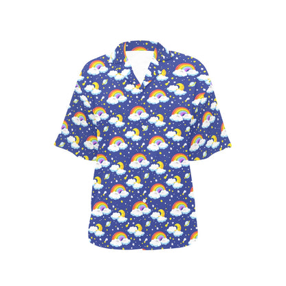 Rainbow Space Design Print Women's Hawaiian Shirt