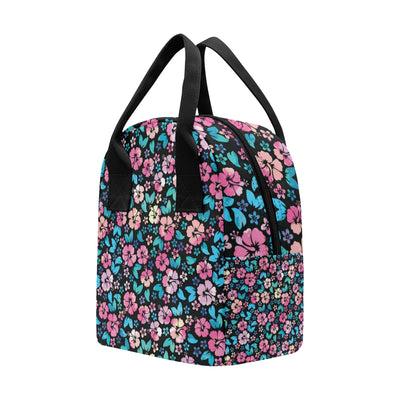 Pink Hibiscus Hawaiian Flower Insulated Lunch Bag