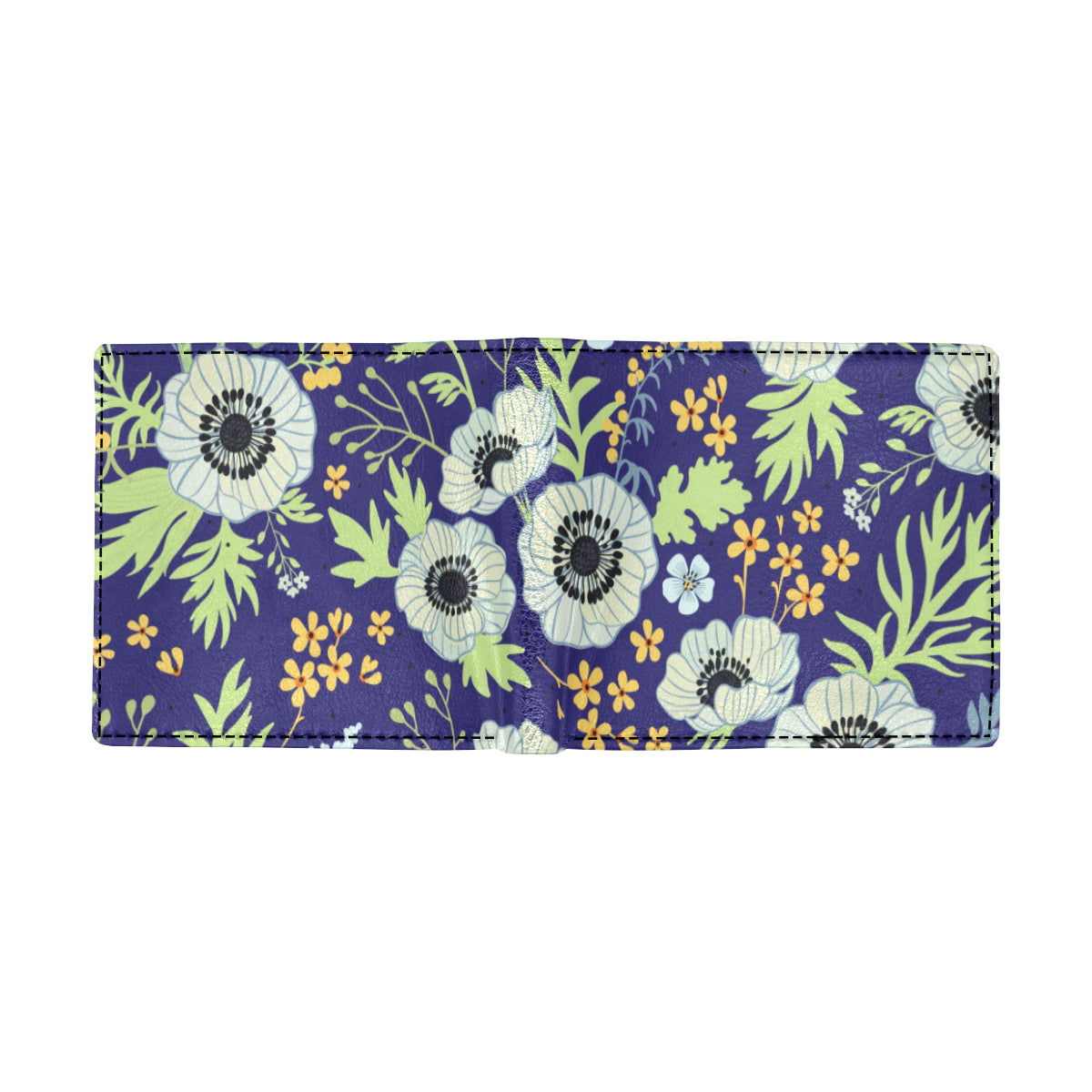 Anemone Pattern Print Design AM06 Men's ID Card Wallet