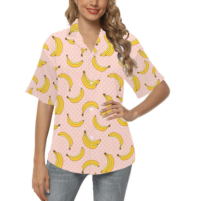 Banana Pattern Print Design BA06 Women's Hawaiian Shirt