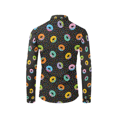 Donut Pattern Print Design DN012 Men's Long Sleeve Shirt