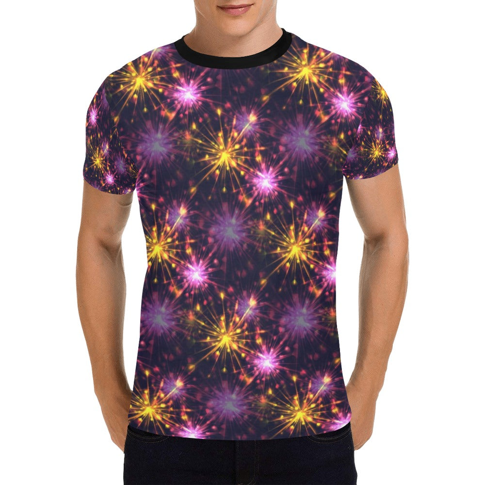 Firework Print Design LKS303 Men's All Over Print T-shirt