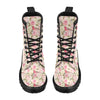 Bird Butterfly Pink Flower Print Pattern Women's Boots