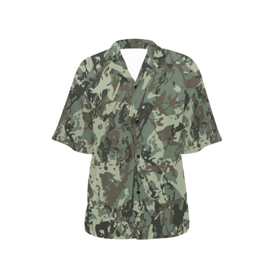 Camouflage Pattern Print Design 06 Women's Hawaiian Shirt