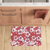 Red Hibiscus Pattern Print Design HB01 Kitchen Mat