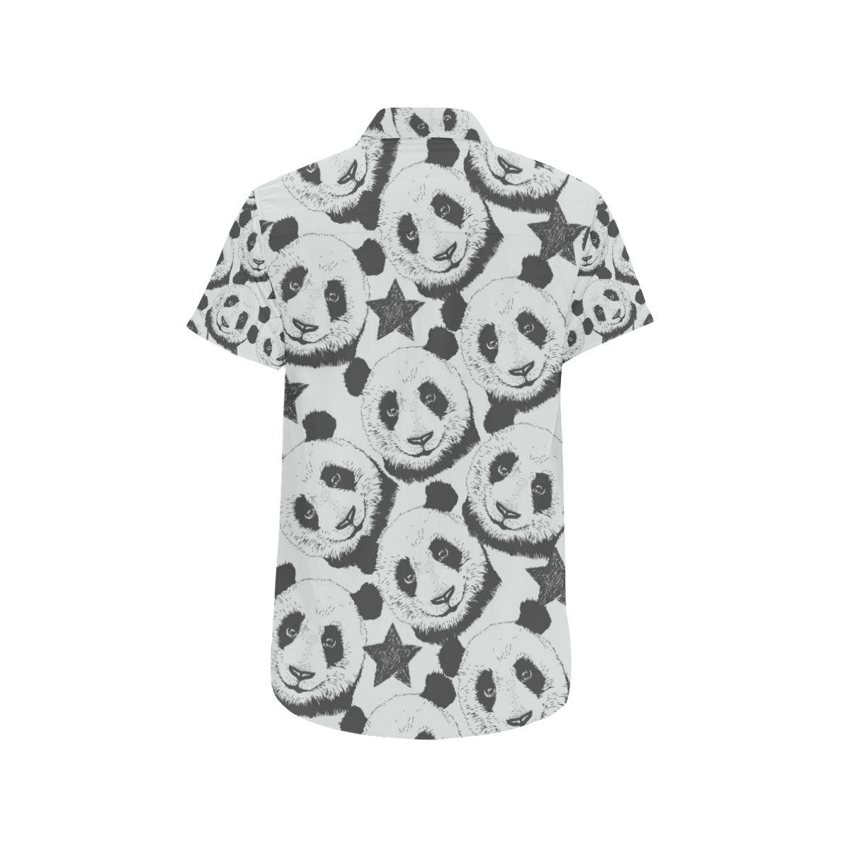 Panda Pattern Print Design A02 Men's Short Sleeve Button Up Shirt