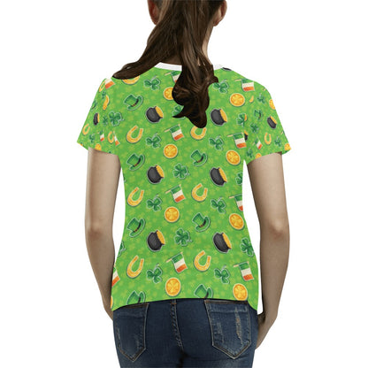 Shamrock Saint Patrick's Day Print Design LKS302 Women's  T-shirt