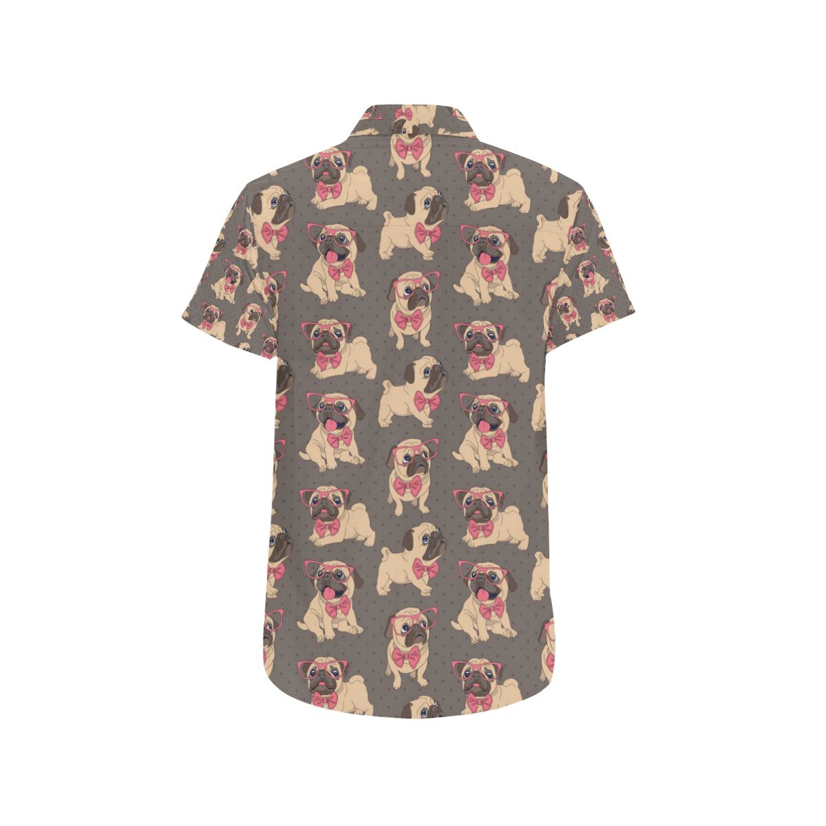 Pug Pattern Print Design A05 Men's Short Sleeve Button Up Shirt